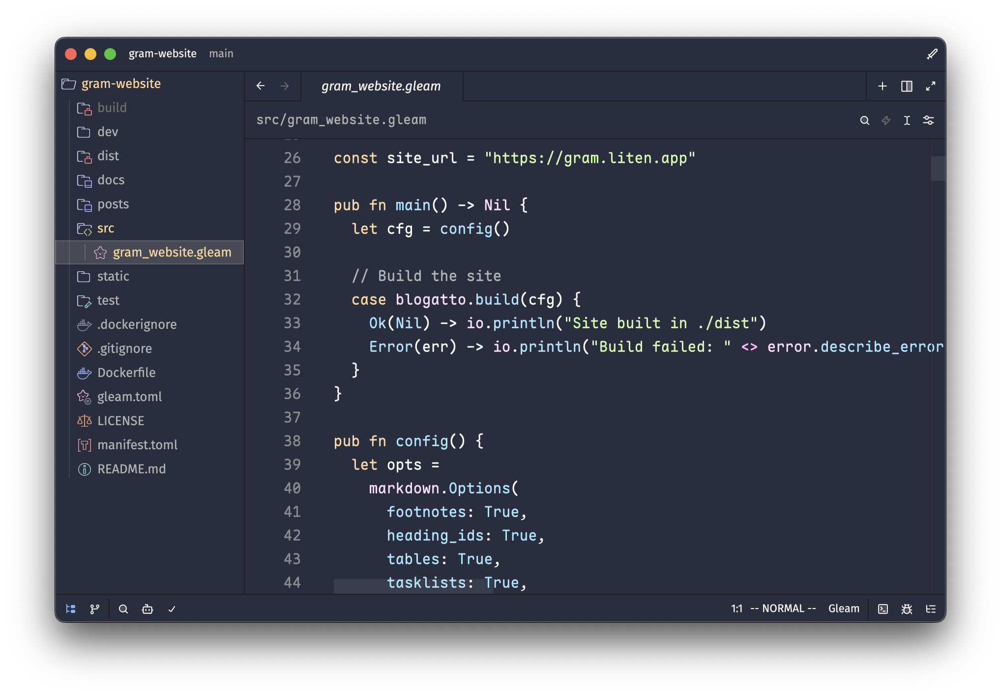 Screenshot of Gram
